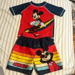 Disney junior Mickey Mouse swim set toddler boys size 2T like new